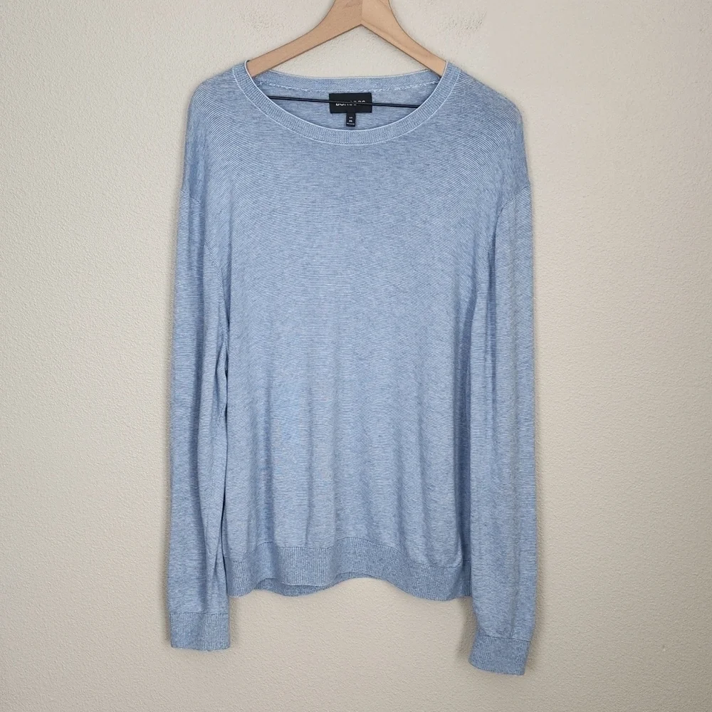 Bonobos Mens Blue Slimfit Longsleeve Feeder Striped Sweater